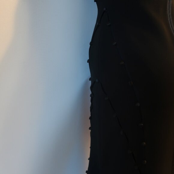 Womens Cinq a Sept Black Satin Striped & Button Details Maxi Dress 6 - Picture 10 of 12